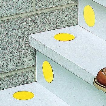 GRAINGER APPROVED Floor Tape Yellow 3 inx2 in Circle PK50, 9MFL8