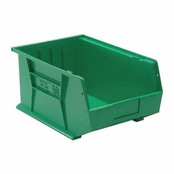 QUANTUM STORAGE SYSTEMS F0608 Hang and Stack Bin Green PP 8 in, 8WZW3