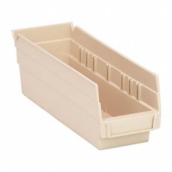 QUANTUM STORAGE SYSTEMS F0613 Shelf Bin Ivory Polypropylene 4 in, 8X097