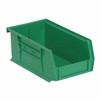 QUANTUM STORAGE SYSTEMS F0599 Hang and Stack Bin Green PP 3 in, 8X101
