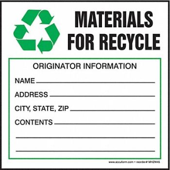 ACCUFORM DOT Handling Label Waste 6 W PK250, 8X706