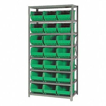 QUANTUM STORAGE SYSTEMS E1501 Bin Shlvng 18inx75inx36in Green, 8XA11
