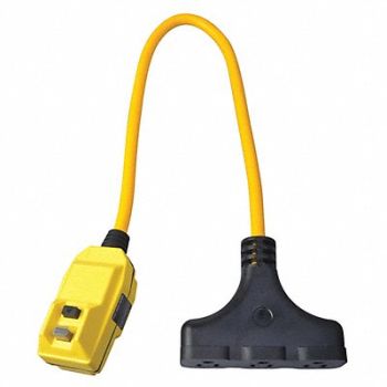 SOUTHWIRE Plug-In GFCI w/Cord 25ft 15A Yel 120V, 9MG38