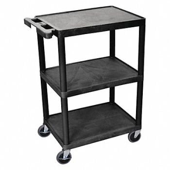 GRAINGER APPROVED Utility Cart 300 lb Cap. PE 3 Shelves, 8Y889