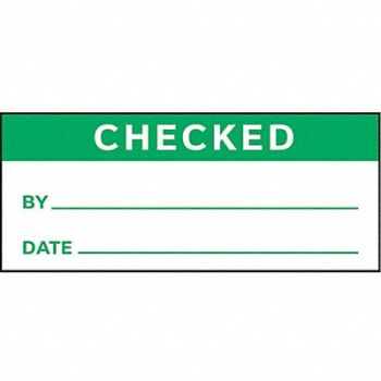 STRANCO INC Inspection Label English Quality PK350, 8YCA9