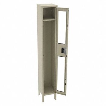TENNSCO Wrdrb Lockr Clearview 1 Wide 1 Tier Sand, 8YEL9