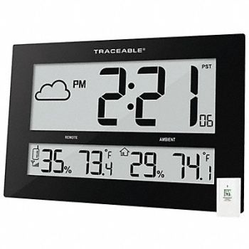 CONTROL COMPANY Wall Clock Digital Battery, 8YPG2