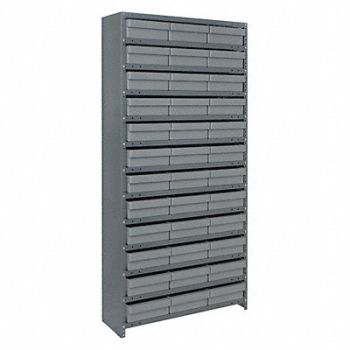 QUANTUM STORAGE SYSTEMS E6883 Enclosed Bin Shlvng 12x75x36in Gray, 8YVT0