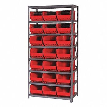 QUANTUM STORAGE SYSTEMS E1501 Bin Shlvng 18inx75inx36in Red, 8Z863