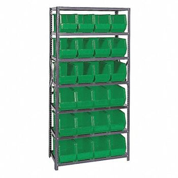 QUANTUM STORAGE SYSTEMS E1503 Bin Shlvng 18inx75inx36in Green, 8Z864