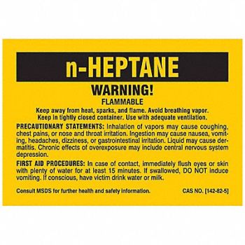 BRADY Chemical Label 2-7/8 in W 2 in H PK25, 8ZDA0