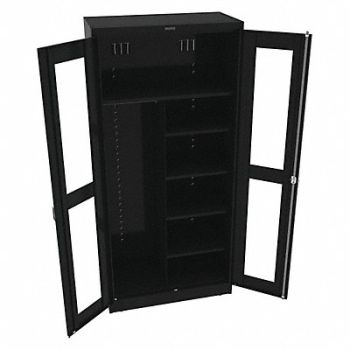 TENNSCO Combo Wardrobe Cabinet 78 H 36 W Black, 8ZFF7