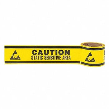 GRAINGER APPROVED Floor Tape Black/Yellow 3 inx108 ft Roll, 8ZFT2