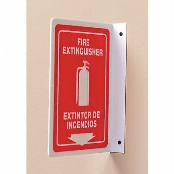 ACCUFORM Fire Extinguisher Sign 12X9 WHT/R, 771J30