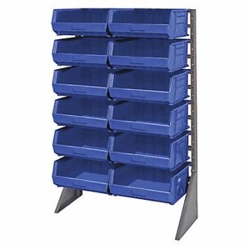 QUANTUM STORAGE SYSTEMS F1614 BinRailFlrRck 36inx54inx15in LdCp 50 lb, 8ZME4