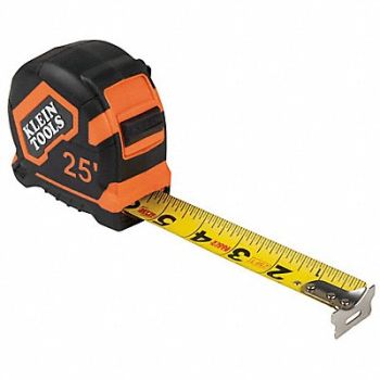 KLEIN TOOLS Tape Measure Orange/Black 25 ft, 795CV1