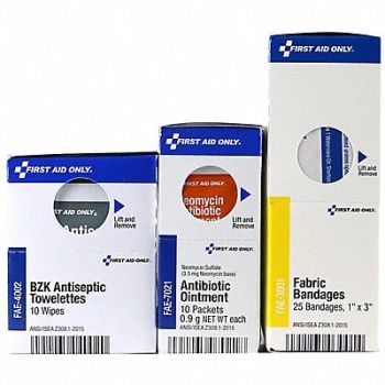 FIRST AID ONLY First Aid Kit Refill White 8 in H 6 in W, 800TL4