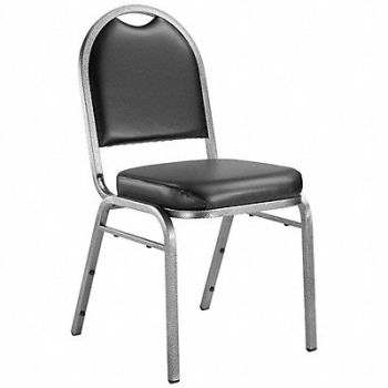 NATIONAL PUBLIC SEATING Stacking Chair Steel Black/Silvervein, 23PG13