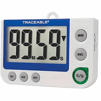 TRACEABLE LED Flash Big Digit Alarm Timer, 6KED7