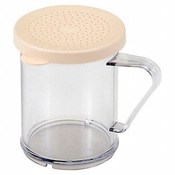 CAMBRO Shaker Salt/Peppr Clear w/Beige Lid PK12, 6ZEN0