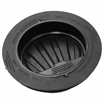 RECTORSEAL Drain 4 in Pipe Dia Black Trap Seal, 49EG78