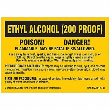 BRADY Chemical Label 5 in W Polyester PK25, 9AD14