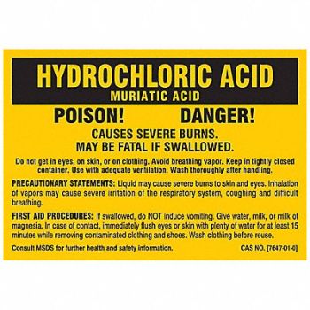 BRADY Chemical Label 2 in H PK25, 9AD17