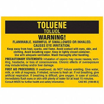 BRADY Chemical Label 2-7/8 in W PK25, 9AD18