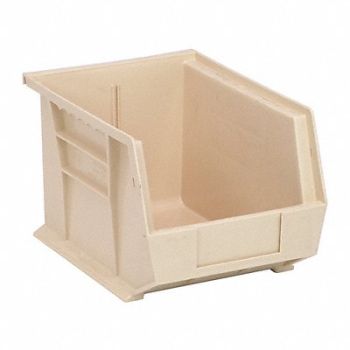 QUANTUM STORAGE SYSTEMS F0604 Hang and Stack Bin Ivory PP 7 in, 9AFK4
