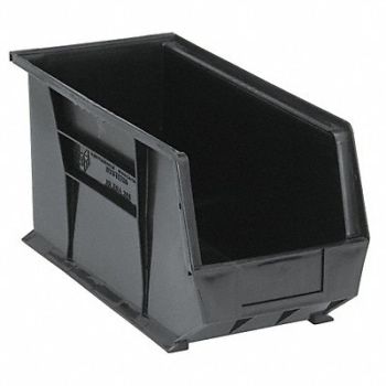 QUANTUM STORAGE SYSTEMS F0610 Hang and Stack Bin Black PP 9 in, 9ALJ7