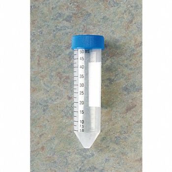 GRAINGER APPROVED Centrifuge Tube 50mL Sterile PP PK500, 9ALN8