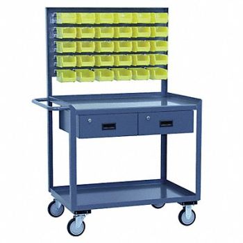 JAMCO Mobile Wrkstion Steel 36 L 30 W 2 Shelf, 9AM69