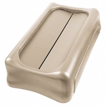 RUBBERMAID COMMERCIAL PRODUCTS F8416 Trash Can Top Drop Top Swing Closure Tan, 9CGW4