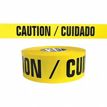 GRAINGER APPROVED Barricade Tape Yellow/Black 300ft x 3 In, 9CYF2