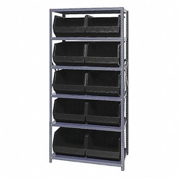 QUANTUM STORAGE SYSTEMS E1504 Bin Shlvng 18inx75inx36in Black, 9CYL8