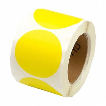 GRAINGER APPROVED Floor Tape Yellow 3 inx3 in Circle PK500, 9DL28