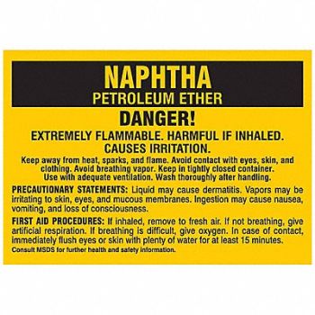 BRADY Chemical Label 2-7/8 in W 2 in H PK25, 9DNN4