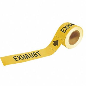 BRADY Pipe Marker Exhaust 2 in H 12 in W, 9DTW5