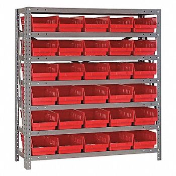 QUANTUM STORAGE SYSTEMS E1512 Bin Shlvng 12inx39inx36in Red, 9DZN9
