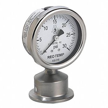 REOTEMP Pressure Gauge 0 to 60 psi 2-1/2In 1-1/2, 9WNU4