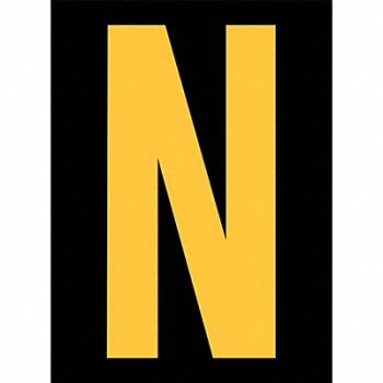 STRANCO INC Reflective Letter Label N 2-1/2in H PK25, 9EY01