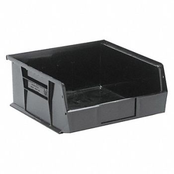 QUANTUM STORAGE SYSTEMS F0603 Hang and Stack Bin Black PP 5 in, 9EYP8