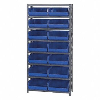 QUANTUM STORAGE SYSTEMS E1500 Bin Shlvng 12inx75inx36in Blue, 9EZ40
