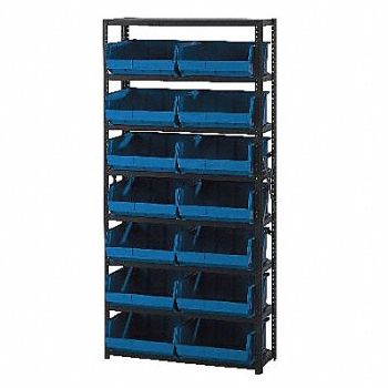 QUANTUM STORAGE SYSTEMS E1499 Bin Shlvng 12inx75inx36in Blue, 8DMH0