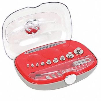 TROEMNER Weight Kit Cylndr/Leaf 100gto1mg Class1, 9EZG8