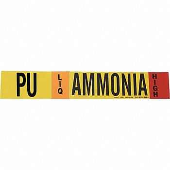 BRADY Pipe Marker Ammonia 2 1/4 in H 14 in W, 9F723