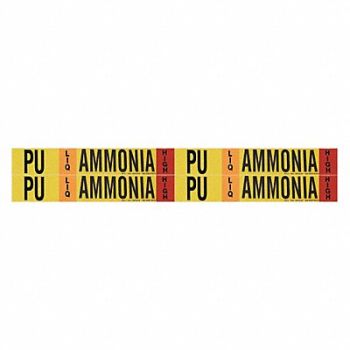 BRADY Pipe Marker Ammonia 1 1/8 in H 7 in W, 9F728