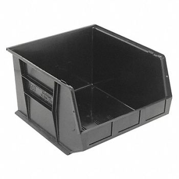 QUANTUM STORAGE SYSTEMS F0611 Hang and Stack Bin Black PP 11 in, 9F813