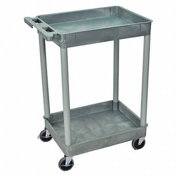 GRAINGER APPROVED Utility Cart 300 lb Cap. PE 2 Shelves, 9F954