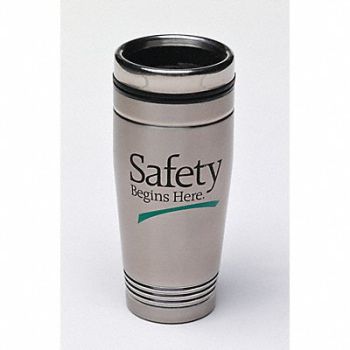 QUALITY RESOURCE GROUP Travel Mug Safety Begins Here 18 oz., 9FD84